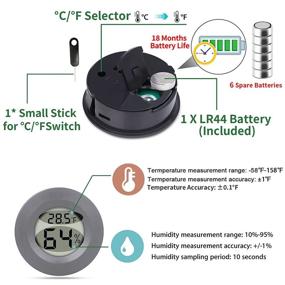 img 2 attached to 🌡️ 6 Pack Mini Hygrometer Thermometer: Accurate Indoor Humidity Gauge & Temperature Meter Sensor - Fahrenheit (℉) Digital Monitor