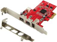 адаптер карты хоста ableconn pex-fw107 низкого профиля pci express (pcie) - 3 порта 1394b и 1394a firewire - чипсет ti xio2213 логотип