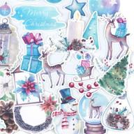 🎄 dreamy christmas sticker set & winter nature decals - cute reindeers, snowman stickers for card making, crafts, water bottles - holiday decor decals for scrapbooking, planners, bullet journals logo