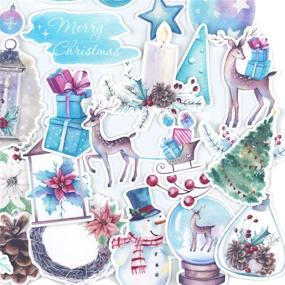 img 4 attached to 🎄 Dreamy Christmas Sticker Set & Winter Nature Decals - Cute Reindeers, Snowman Stickers for Card Making, Crafts, Water Bottles - Holiday Decor Decals for Scrapbooking, Planners, Bullet Journals