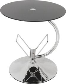 img 1 attached to Stylish AVF T41-A Black Glass & Chrome Round Side/Lamp/End Table with Magazine Rack: The Perfect Addition to Your Living Room Décor