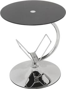 img 4 attached to Stylish AVF T41-A Black Glass & Chrome Round Side/Lamp/End Table with Magazine Rack: The Perfect Addition to Your Living Room Décor