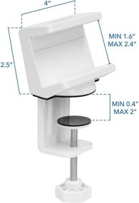 img 2 attached to Mount-It! Power Strip Holder Clamp Desk Mount with Surge Protector, White Desktop Power Outlet - 3 USB Ports, 3 AC Power Outlets, Adjustable Strip Clamp Mount