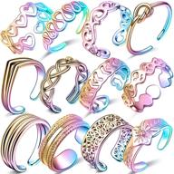 goerhsjie gold toe rings: adjustable toe rings for women, teen girls - set of 12pcs logo