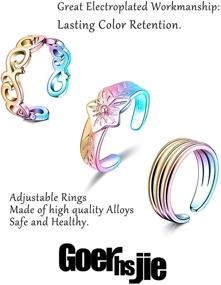 img 3 attached to Goerhsjie Gold Toe Rings: Adjustable Toe Rings for Women, Teen Girls - Set of 12pcs