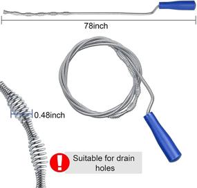 img 3 attached to 🛁 7-in-1 Drain Clog Remover Tool Set with 20-inch Sink Snake Cleaner (4pcs), 78-inch Drain Auger Sewer Toilet Dredge, and 25-inch Drain Hair Remover Tool (2pcs) for Sewer, Toilet, Kitchen Sink, and Bathroom Tub