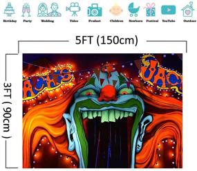 img 1 attached to 🤡 Creepy Giant Clown Horror Circus Halloween Backdrop - 5x3ft Vinyl Evil Haunted House Party Banner for Scary Entrance Photography