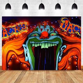 img 3 attached to 🤡 Creepy Giant Clown Horror Circus Halloween Backdrop - 5x3ft Vinyl Evil Haunted House Party Banner for Scary Entrance Photography