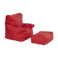 🪑 fdp softscape bean bag chair and ottoman set - red: perfect furniture for kids, reading, gaming, and relaxation in classrooms, daycares, libraries, or home logo