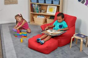 img 2 attached to 🪑 FDP SoftScape Bean Bag Chair and Ottoman Set - Red: Perfect Furniture for Kids, Reading, Gaming, and Relaxation in Classrooms, Daycares, Libraries, or Home