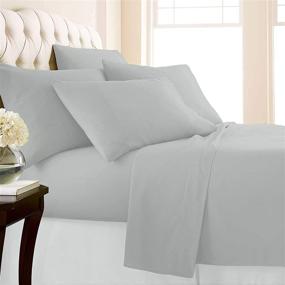 img 3 attached to 🛏️ BlueClans King Size Sheets - 1000 Thread Count Egyptian Cotton 4 Piece Sheet Set, Light Grey, 17 Inch Deep Pocket, Soft Solid Luxury Bedding for Hotel-like Comfort - Includes Fitted Sheet, Flat Bed Sheet, and 2 Pillowcases