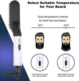 img 2 attached to 🧔 Ionic Technology Beard Straightener for Men - Advanced Heated Beard Straightening Comb – Portable Electric Hair Styling Brush for Him, Dad, Husband