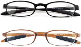 img 4 attached to 👓 Mcoorn Lightweight Memory Plastic Reading Glasses for Men and Women: Flexible and Stylish Readers