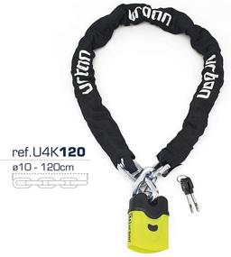 img 2 attached to 🔒 Urban U4K120 Heavy Duty Motorcycle Chain Lock with Padlock Level 11, ø10 Hardened Steel, 120cm