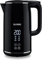 razorri electric kettle 1.7l with smart led display - bpa-free stainless steel double insulated wall - boil dry protection & 2-hour keep warm - cordless, black логотип