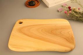 img 1 attached to 🪓 Large BOUMBI Reversible Cutting Board made from Fragrant Camphor Laurel Wood (15.74 x 10.23 x 1.1 Inches)