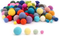 🎨 glaciart one felt pom poms: 160 wool balls in 4 sizes, 40 handmade felted colors – perfect for felting, garland, and crafts! logo