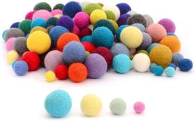 img 4 attached to 🎨 Glaciart One Felt Pom Poms: 160 Wool Balls in 4 Sizes, 40 Handmade Felted Colors – Perfect for Felting, Garland, and Crafts!