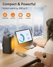img 3 attached to 🔥 Shinic Portable Space Heater: Efficient 1500W Electric Room Heater for Bedroom and Office with Thermostat and Safety Features
