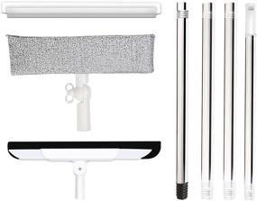 img 4 attached to Efficient 2 Pack All-Purpose Window Squeegee with 59inch Extension Pole - Professional Cleaning 🧽 Combo 2 in 1 Window Cleaner for Shower Doors, Bathrooms, Windows, Car Glass, and Floors