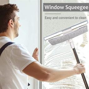 img 3 attached to Efficient 2 Pack All-Purpose Window Squeegee with 59inch Extension Pole - Professional Cleaning 🧽 Combo 2 in 1 Window Cleaner for Shower Doors, Bathrooms, Windows, Car Glass, and Floors