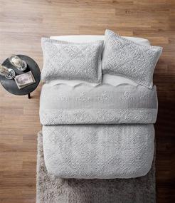 img 2 attached to 🌙 Stay Cool and Comfy All Night: VCNY Home Westland Lightweight King Size Bedspread for Hot Sleepers in Grey