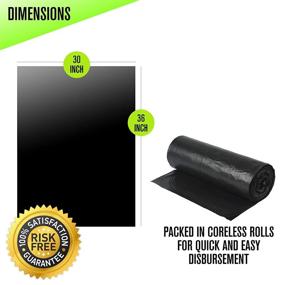 img 1 attached to 🗑️ Aluf Plastics - RL-3036XH 20-30 Gallon Trash Can Liners (100 Count) - 30&#34; x 36&#34; - Heavy-Duty 1.5 MIL Equivalent Black Trash Bags for Bathrooms, Kitchens, Offices, Industrial, Commercial, Recycling, and More