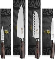 🔪 samurai series kessaku 4 knife set - high carbon 7cr17mov stainless steel - 8-inch chef, 7-inch santoku, 5.5-inch utility, 3.5-inch paring logo