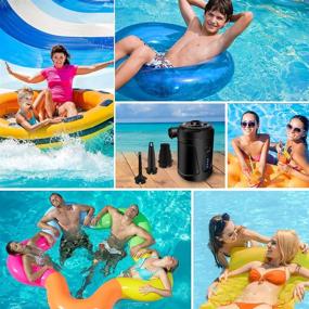 img 3 attached to Portable Rechargeable Electric Air Pump for Pool Inflatables - 5000mAh, 3 Nozzle Inflator/Deflator, Airbeds, Mattresses, Pool Rafts & Floaties