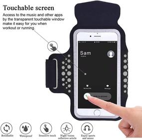 img 3 attached to 📱 Triomph Armband for iPhone X, iPhone 8 Plus, 7 Plus, 6 Plus, 6s Plus, iPod Galaxy S6, S6 Edge, S7 Edge Plus with Key Cards Money Holder - Perfect for Running, Sports, Jogging, Hiking, Biking - 5.8''