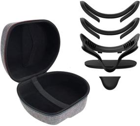 img 4 attached to KIWISMART Soft Interface Bracket Set & Carrying Case for Oculus Quest Accessories - Including PU Leather Foam Face Cover Pad Replacement & Protective Lens Cover - Compatible with Oculus Quest - 5-in-1 Kit