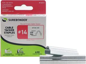 img 1 attached to 🔒 Versatile #14 Cable Tacker Round Crown Staples - 1/4" - 630 ct.: Secure and Organize Effortlessly