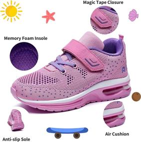 img 3 attached to 👟 Breathable Kids Athletic Tennis Running Shoes with Air Sport Gym Sneakers for Boys & Girls by JARLIF