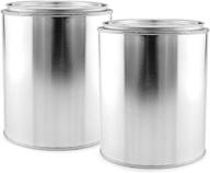 🖌️ quality empty quart paint cans with lids (2 pack): convenient value pack of unlined metal paint cans logo