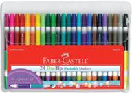 faber-castell duotip washable markers - 24 markers with 48 vibrant colors for versatile artistic expression logo