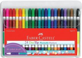 img 4 attached to Faber-Castell DuoTip Washable Markers - 24 Markers with 48 Vibrant Colors for Versatile Artistic Expression