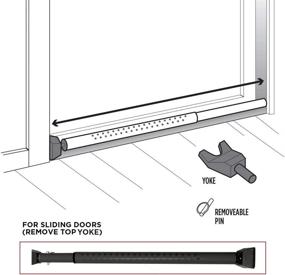 img 2 attached to 🚪 Adjustable Door Jammer & Sliding Patio Security Bar - Guard Dog 2-in-1, 40 Adjustable Positions (Black)