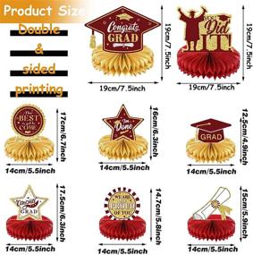 img 3 attached to 2021 Graduation Party Supplies: 8-Piece Maroon Congrats Grad Honeycomb Centerpiece & Table Topper Set – Ideal for College & High School Graduation Celebrations, Photo Booth Props & Party Decorations