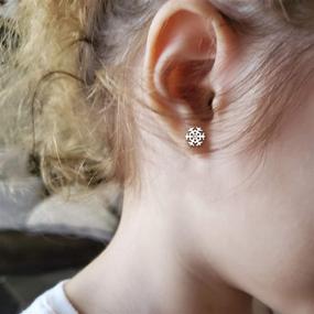 img 2 attached to Winter Elegance: EleQueen 925 Sterling Silver Snowflake Stud Earrings 8mm for Her