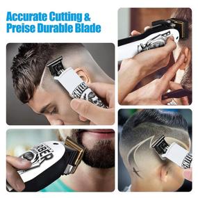 img 3 attached to 💇 Ultimate Haircut Set: BESTBOMG Cordless Hair Clippers & Trimmer T-Blade with Ceramic Blade, 10 Guide Combs, Rechargeable 2000mAh/1200mAh - Perfect for Men, Fathers, Husbands, Boyfriends