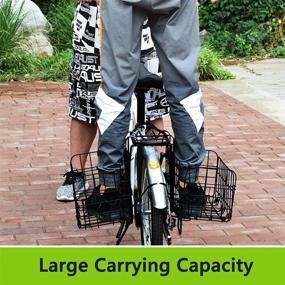 img 1 attached to 🚴 Folding Bike Basket: Convenient Cargo Solution for Men's and Women's Mountain Bikes - Removable Front Bag and Rear Rack Hanging Bicycle Basket - Collapsible Bike Baskets - 1 Pack