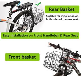 img 3 attached to 🚴 Folding Bike Basket: Convenient Cargo Solution for Men's and Women's Mountain Bikes - Removable Front Bag and Rear Rack Hanging Bicycle Basket - Collapsible Bike Baskets - 1 Pack