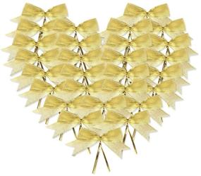 img 4 attached to NOYI TRAXD 50 Pcs Gold Twist Tie Bows Ribbon – 1 Inch Twist Tie for Better SEO