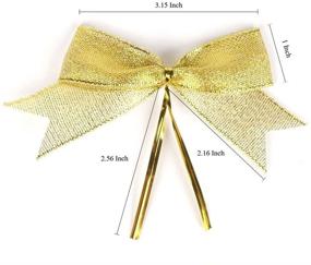 img 3 attached to NOYI TRAXD 50 Pcs Gold Twist Tie Bows Ribbon – 1 Inch Twist Tie for Better SEO