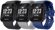 📱 мягкий силиконовый ремешок для замены для умных часов garmin forerunner 35/forerunner 30 - подходит для запястья размером: 5,11"-9,05" (130мм-230мм) логотип