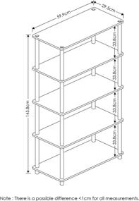 img 3 attached to 📚 FURINNO Turn-N-Tube 5-Tier Multipurpose Shelf Display Rack in Beech/White – Versatile Space-Saving Solution