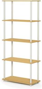 img 4 attached to 📚 FURINNO Turn-N-Tube 5-Tier Multipurpose Shelf Display Rack in Beech/White – Versatile Space-Saving Solution