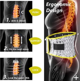 img 3 attached to 💆 Mirth Life Decompression Back Belt with Upgraded Lower Lumbar Support and Air Massage, for Men and Women with Back Pain, Fits Waist Size 29 to 49 Inches (Silver)