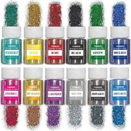 🌈 180g holographic fine glitter set - ysmnde 12 colors cosmetic craft glitter powder for resin, tumbler, slime, nail art, body, face, painting, greeting cards festival party art and more - 0.53oz each logo