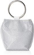 👛 стильно и шикарно: женская сумочка-клатч jessica mcclintock gwen ball с металлическим кольцом и сетчатой отделкой в серебряном цвете. логотип